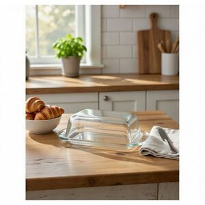 Vintage Anchor Hocking Butter Dish Lid Clear Glass